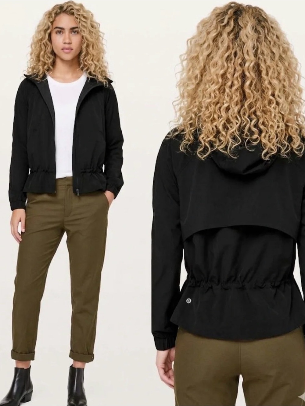 LULULEMON Pack It Up Peplum Running Jacket Black Size 2 (fits like 4)